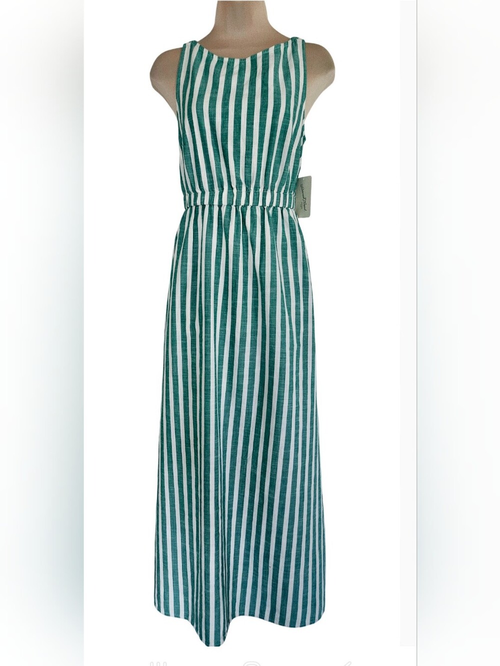 Universal Thread Green/white Striped Maxi Dress